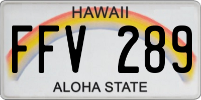 HI license plate FFV289