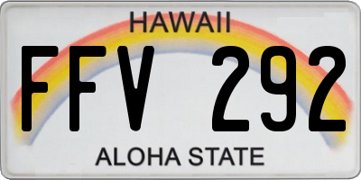 HI license plate FFV292