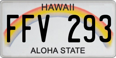 HI license plate FFV293
