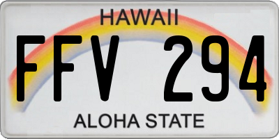 HI license plate FFV294