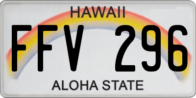 HI license plate FFV296