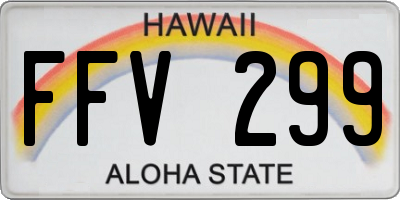 HI license plate FFV299