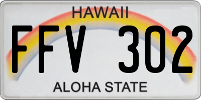 HI license plate FFV302