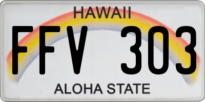 HI license plate FFV303