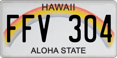 HI license plate FFV304