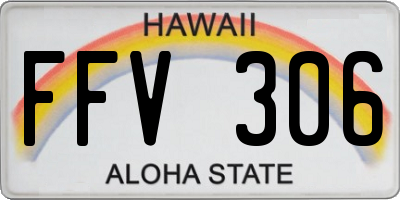 HI license plate FFV306