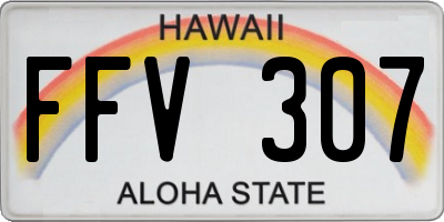HI license plate FFV307