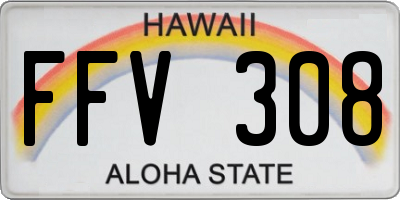 HI license plate FFV308