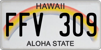 HI license plate FFV309