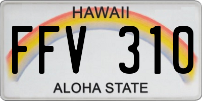 HI license plate FFV310