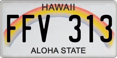HI license plate FFV313