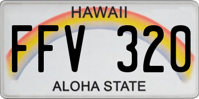 HI license plate FFV320
