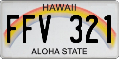 HI license plate FFV321