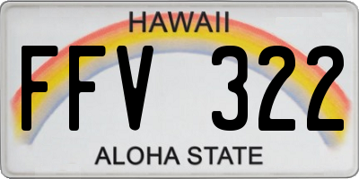 HI license plate FFV322