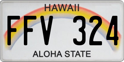 HI license plate FFV324