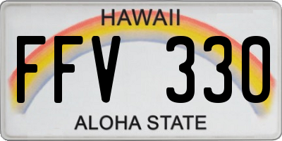 HI license plate FFV330