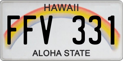HI license plate FFV331