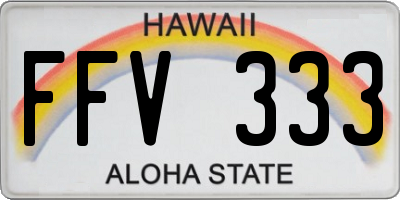 HI license plate FFV333