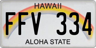 HI license plate FFV334
