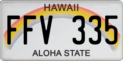 HI license plate FFV335