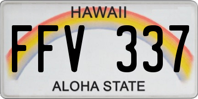 HI license plate FFV337