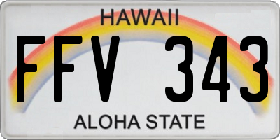 HI license plate FFV343