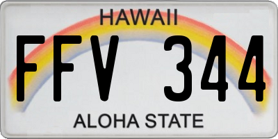 HI license plate FFV344
