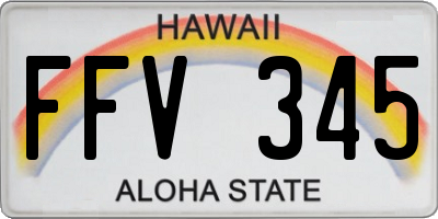 HI license plate FFV345