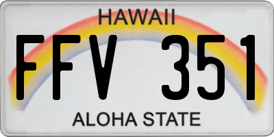 HI license plate FFV351