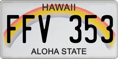 HI license plate FFV353