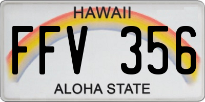 HI license plate FFV356