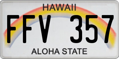 HI license plate FFV357