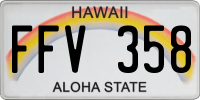 HI license plate FFV358