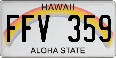 HI license plate FFV359