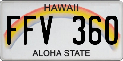 HI license plate FFV360