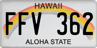 HI license plate FFV362