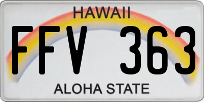 HI license plate FFV363