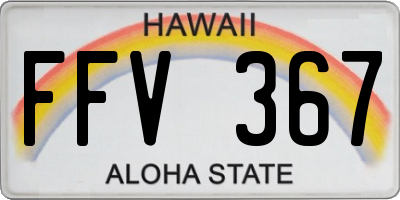 HI license plate FFV367