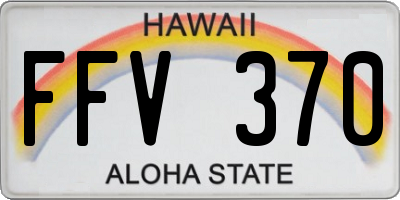 HI license plate FFV370