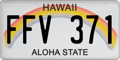 HI license plate FFV371