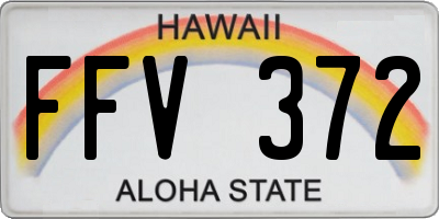 HI license plate FFV372