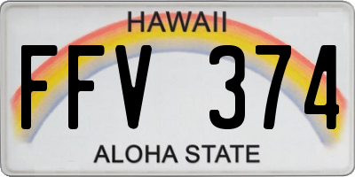 HI license plate FFV374