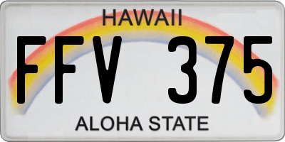 HI license plate FFV375