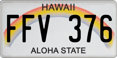 HI license plate FFV376