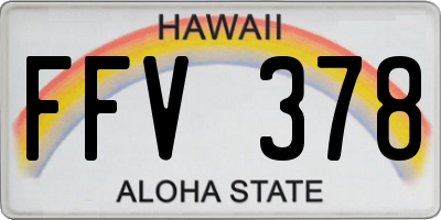 HI license plate FFV378