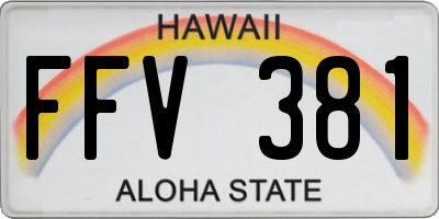 HI license plate FFV381