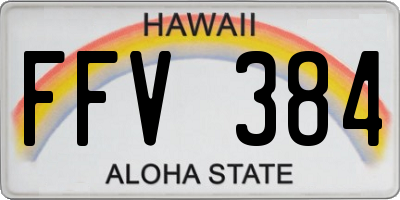HI license plate FFV384