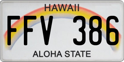 HI license plate FFV386
