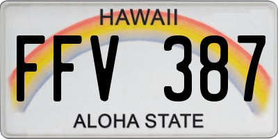 HI license plate FFV387