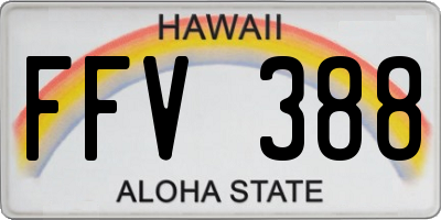HI license plate FFV388
